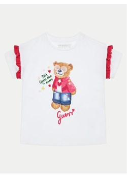 Guess T-Shirt K5RI12 K6YW4 Biały Regular Fit ze sklepu MODIVO w kategorii Bluzki dziewczęce - zdjęcie 182605410