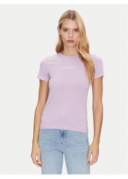 Guess Jeans T-Shirt W4YI01 J1314 Fioletowy Slim Fit ze sklepu MODIVO w kategorii Bluzki damskie - zdjęcie 182605794