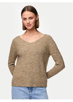 Pieces Sweter Ellen 17114251 Brązowy Regular Fit ze sklepu MODIVO w kategorii Swetry damskie - zdjęcie 182606703