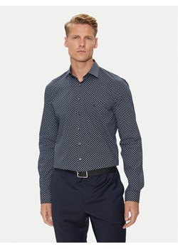 Calvin Klein Koszula Poplin 2Tones Print Slim K10K113545 Granatowy Slim Fit ze sklepu MODIVO w kategorii Koszule męskie - zdjęcie 182607204