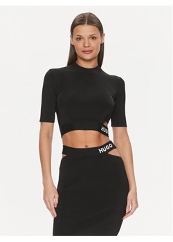 Hugo Sweter Satchina 50508600 Czarny Slim Fit ze sklepu MODIVO w kategorii Swetry damskie - zdjęcie 182607583