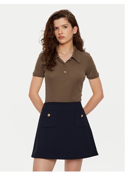 Tommy Hilfiger Polo WW0WW44446 Brązowy Slim Fit ze sklepu MODIVO w kategorii Bluzki damskie - zdjęcie 182608094