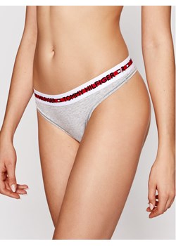 Tommy Hilfiger Stringi Thong UW0UW02458 Szary ze sklepu MODIVO w kategorii Majtki damskie - zdjęcie 182608500