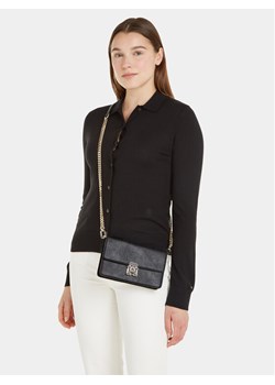 Tommy Hilfiger Torebka Pushlock Leather Small Crossover AW0AW15227 Czarny ze sklepu MODIVO w kategorii Listonoszki - zdjęcie 182608624