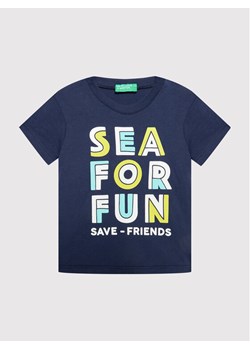 United Colors Of Benetton T-Shirt 3096C15AY Granatowy Regular Fit ze sklepu MODIVO w kategorii Koszulki niemowlęce - zdjęcie 182608880