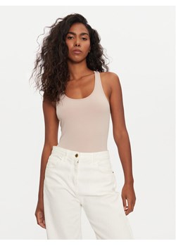 Tommy Hilfiger Body UW0UW05512 Beżowy Slim Fit ze sklepu MODIVO w kategorii Bluzki damskie - zdjęcie 182609111