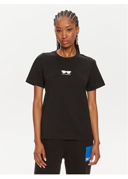 KARL LAGERFELD T-Shirt 245W1717 Czarny Regular Fit ze sklepu MODIVO w kategorii Bluzki damskie - zdjęcie 182609123