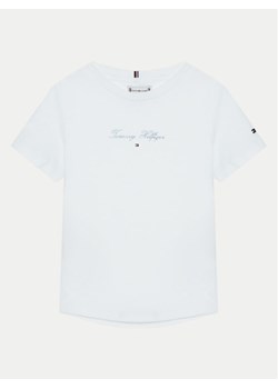 Tommy Hilfiger T-Shirt KG0KG08298 M Biały Regular Fit ze sklepu MODIVO w kategorii Bluzki dziewczęce - zdjęcie 182609430