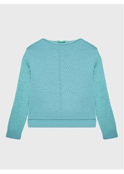 United Colors Of Benetton Sweter 1176C102G Niebieski Regular Fit ze sklepu MODIVO w kategorii Swetry dziewczęce - zdjęcie 182609453