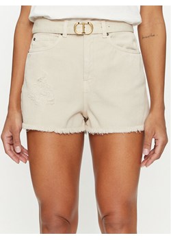 TWINSET Szorty jeansowe 241TT2382 Beżowy Straight Fit ze sklepu MODIVO w kategorii Szorty - zdjęcie 182609502