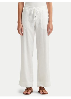 Lauren Ralph Lauren Spodnie materiałowe 200735138001 Biały Wide Leg ze sklepu MODIVO w kategorii Spodnie damskie - zdjęcie 182609541