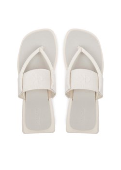 Calvin Klein Jeans Japonki Sq Low Wedge Sandal Rope YW0YW01717 Beżowy ze sklepu MODIVO w kategorii Klapki damskie - zdjęcie 182609680