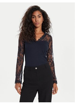 Morgan Bluzka 242-TLAMI Granatowy Slim Fit ze sklepu MODIVO w kategorii Bluzki damskie - zdjęcie 182609830