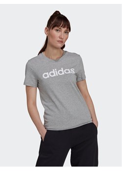 adidas T-Shirt Essentials Logo HL2053 Szary Slim Fit ze sklepu MODIVO w kategorii Bluzki damskie - zdjęcie 182609850