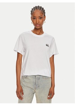 KARL LAGERFELD T-Shirt Ikonik 2.0 245W1712 Biały Regular Fit ze sklepu MODIVO w kategorii Bluzki damskie - zdjęcie 182609950