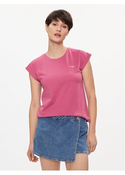 Pepe Jeans T-Shirt Lory PL505853 Różowy Regular Fit ze sklepu MODIVO w kategorii Bluzki damskie - zdjęcie 182610114
