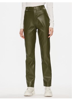 Brave Soul Spodnie z imitacji skóry LTRW-225MILEYKHA Khaki Regular Fit ze sklepu MODIVO w kategorii Spodnie damskie - zdjęcie 182610262