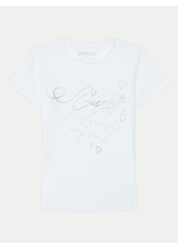 Guess T-Shirt J5RI38 K6YW4 Biały Regular Fit ze sklepu MODIVO w kategorii Bluzki dziewczęce - zdjęcie 182610614