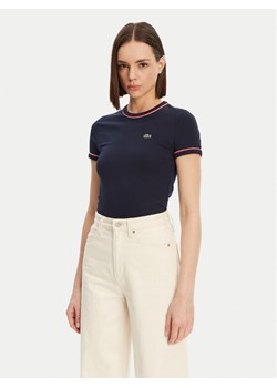 Lacoste T-Shirt TF0347 Granatowy Slim Fit ze sklepu MODIVO w kategorii Bluzki damskie - zdjęcie 182610720