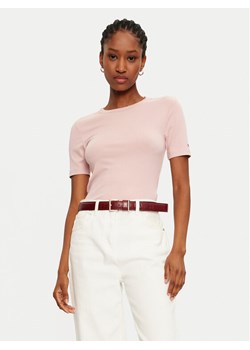 Tommy Hilfiger T-Shirt WW0WW43918 Różowy Slim Fit ze sklepu MODIVO w kategorii Bluzki damskie - zdjęcie 182611114