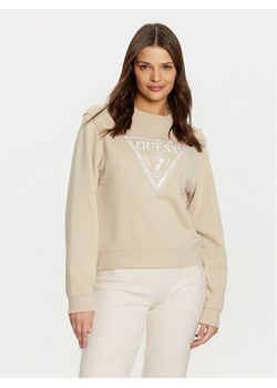 Guess Bluza W5RQ09 K8802 Beżowy Regular Fit ze sklepu MODIVO w kategorii Bluzy damskie - zdjęcie 182611124