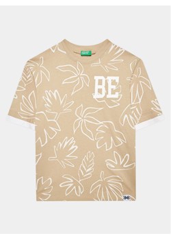 United Colors Of Benetton T-Shirt 34D3C10BM Beżowy Regular Fit ze sklepu MODIVO w kategorii T-shirty chłopięce - zdjęcie 182611132