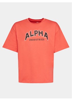 Alpha Industries T-Shirt College 146501 Czerwony Relaxed Fit ze sklepu MODIVO w kategorii T-shirty męskie - zdjęcie 182611152