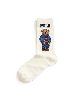 Polo Ralph Lauren Skarpety wysokie damskie 455792964001 Biały ze sklepu MODIVO w kategorii Skarpetki damskie - zdjęcie 182611294