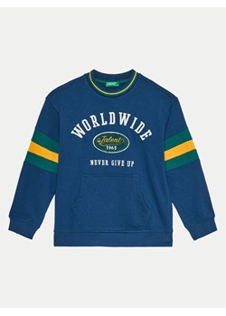 United Colors Of Benetton Bluza 32N4C10JF Granatowy Regular Fit ze sklepu MODIVO w kategorii Bluzy chłopięce - zdjęcie 182611623