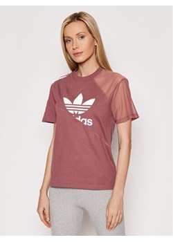 adidas T-Shirt adicolor Split Trefoil HC7044 Różowy Regular Fit ze sklepu MODIVO w kategorii Bluzki damskie - zdjęcie 182611662