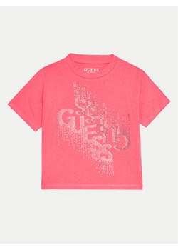 Guess T-Shirt J4BI05 J1314 Różowy Boxy Fit ze sklepu MODIVO w kategorii Bluzki dziewczęce - zdjęcie 182612221