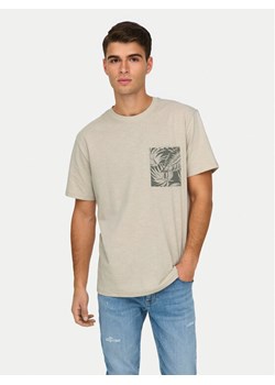 Only & Sons T-Shirt 22025286 Beżowy Regular Fit ze sklepu MODIVO w kategorii T-shirty męskie - zdjęcie 182612260