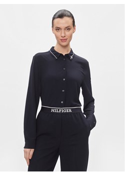 Tommy Hilfiger Koszula Smd Detail Fluid Shirt WW0WW40549 Granatowy Regular Fit ze sklepu MODIVO w kategorii Koszule damskie - zdjęcie 182612394