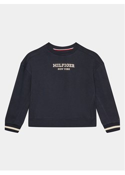 Tommy Hilfiger Bluza Monotype KG0KG07722 D Granatowy Relaxed Fit ze sklepu MODIVO w kategorii Bluzy dziewczęce - zdjęcie 182612430