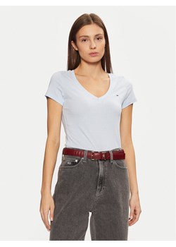 Tommy Jeans T-Shirt DW0DW20458 Błękitny Slim Fit ze sklepu MODIVO w kategorii Bluzki damskie - zdjęcie 182612532