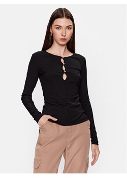 Guess Bluzka W3YP16 KAZH2 Czarny Slim Fit ze sklepu MODIVO w kategorii Bluzki damskie - zdjęcie 182612540
