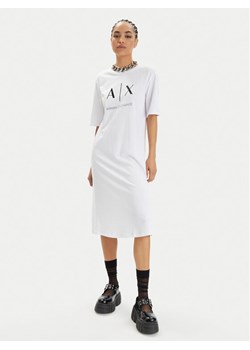 Armani Exchange Sukienka codzienna 3DYA79 YJ3RZ 1000 Biały Relaxed Fit ze sklepu MODIVO w kategorii Sukienki - zdjęcie 182612592