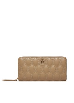 Tommy Hilfiger Duży Portfel Damski AW0AW16578 Beżowy ze sklepu MODIVO w kategorii Portfele damskie - zdjęcie 182612654