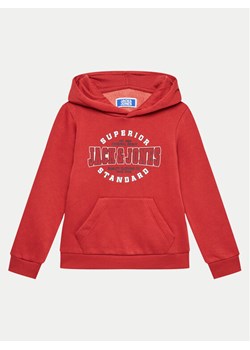 Jack&Jones Junior Bluza Logo 12258824 Czerwony Regular Fit ze sklepu MODIVO w kategorii Bluzy chłopięce - zdjęcie 182612901