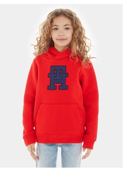 Tommy Hilfiger Bluza KS0KS00526 Czerwony Relaxed Fit ze sklepu MODIVO w kategorii Bluzy dziewczęce - zdjęcie 182613221