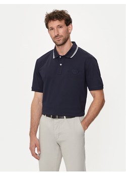 Gant Polo Contrast 2013039 Granatowy Regular Fit ze sklepu MODIVO w kategorii T-shirty męskie - zdjęcie 182613301