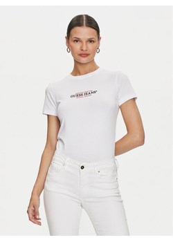 Guess Jeans T-Shirt W4YI03 J1314 Biały Slim Fit ze sklepu MODIVO w kategorii Bluzki damskie - zdjęcie 182613441