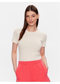 Champion T-Shirt 116345 Beżowy Regular Fit ze sklepu MODIVO w kategorii Bluzki damskie - zdjęcie 182613871