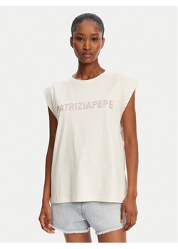 Patrizia Pepe T-Shirt 2M4418/J295-B823 Beżowy Regular Fit ze sklepu MODIVO w kategorii Bluzki damskie - zdjęcie 182613872