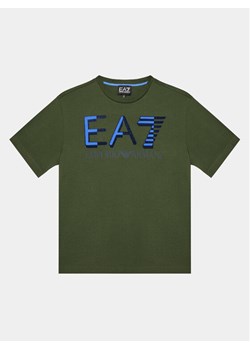EA7 Emporio Armani T-Shirt 6RBT58 BJ02Z 1845 Zielony Regular Fit ze sklepu MODIVO w kategorii T-shirty chłopięce - zdjęcie 182613932