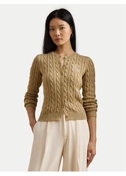 LAUREN RALPH LAUREN Kardigan 200932225007 Beżowy Slim Fit ze sklepu MODIVO w kategorii Swetry damskie - zdjęcie 182614214