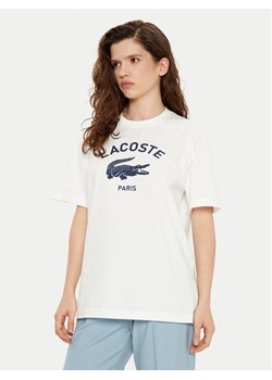 Lacoste T-Shirt TH2733 Écru Regular Fit ze sklepu MODIVO w kategorii Bluzki damskie - zdjęcie 182614291