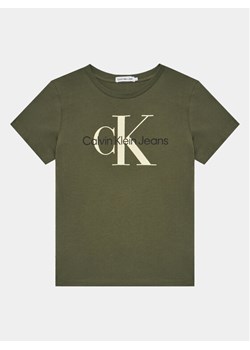 Calvin Klein Jeans T-Shirt Monogram IU0IU00460 Zielony Regular Fit ze sklepu MODIVO w kategorii T-shirty chłopięce - zdjęcie 182614362
