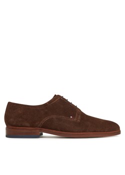 Tommy Hilfiger Półbuty Hilfiger Thunit Suede Shoe FM0FM05377 Brązowy ze sklepu MODIVO w kategorii Półbuty męskie - zdjęcie 182614532