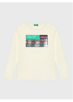 United Colors Of Benetton Bluzka 3ATNC108H Écru Regular Fit ze sklepu MODIVO w kategorii Bluzki dziewczęce - zdjęcie 182614542